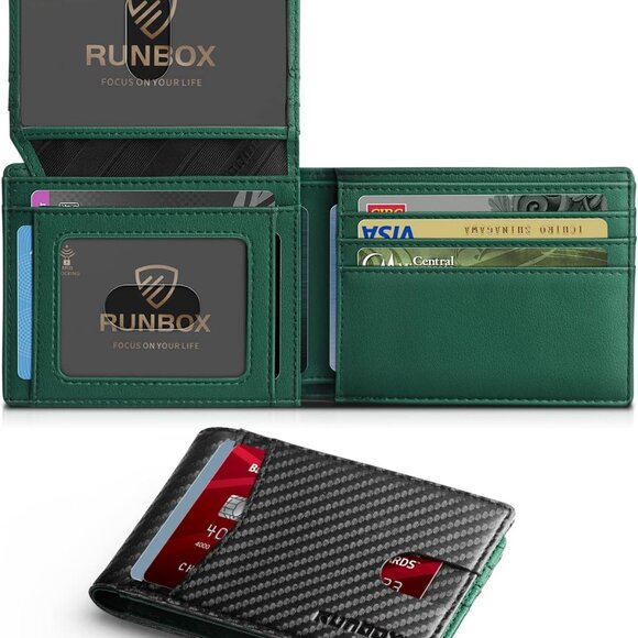 Elegant RFID Blocking Wallet for Men - 2 ID Windows & Classy Gift Packaging